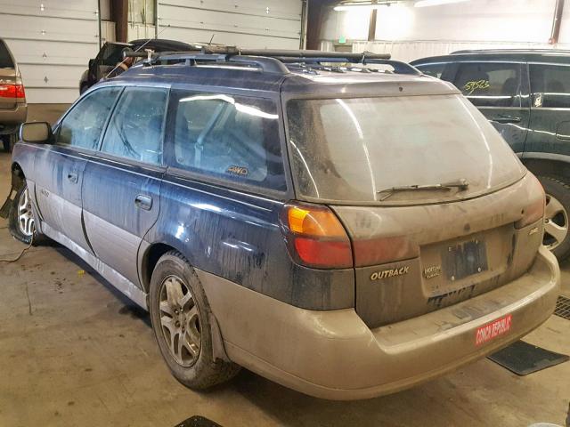 4S3BH6653Y6660856 - 2000 SUBARU LEGACY OUT BLUE photo 3