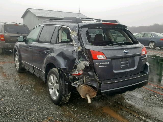 4S4BRDLC7B2374538 - 2011 SUBARU OUTBACK 3. GRAY photo 3