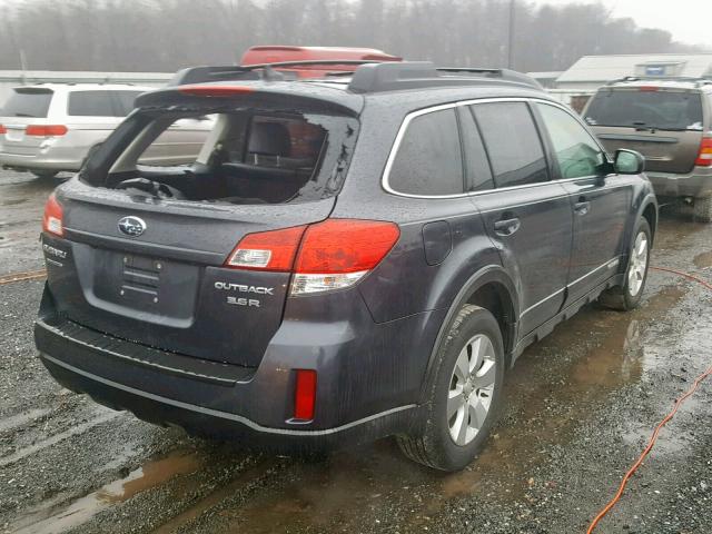 4S4BRDLC7B2374538 - 2011 SUBARU OUTBACK 3. GRAY photo 4