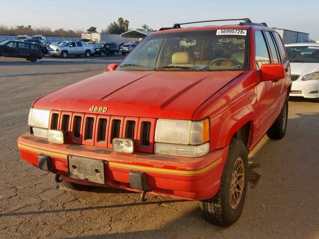 1J4GZ78YXRC325980 - 1994 JEEP GRAND CHER RED photo 2