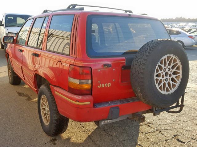 1J4GZ78YXRC325980 - 1994 JEEP GRAND CHER RED photo 3