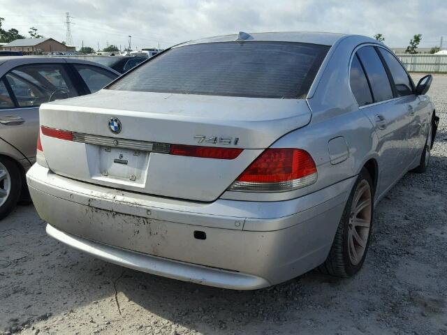 WBAGL63482DP59852 - 2002 BMW 745 I SILVER photo 4