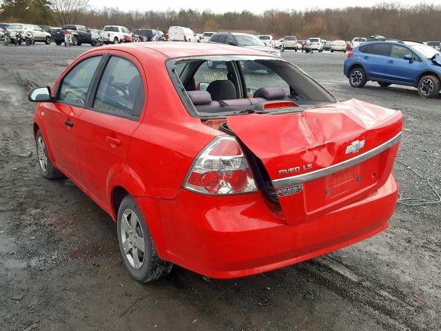 KL1TD566X8B041866 - 2008 CHEVROLET AVEO BASE Қызыл фото 3