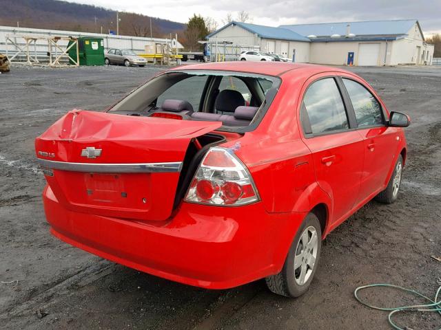 KL1TD566X8B041866 - 2008 CHEVROLET AVEO BASE Қызыл фото 4