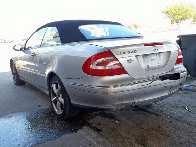 WDBTK65J25F123197 - 2005 MERCEDES-BENZ CLK 320 SILVER photo 3