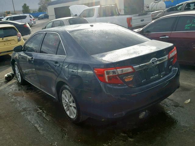 4T1BD1FKXEU139625 - 2014 TOYOTA CAMRY HYBR BLUE photo 3