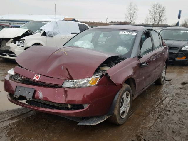 1G8AF52FX3Z169289 - 2003 SATURN ION LEVEL BURGUNDY photo 2