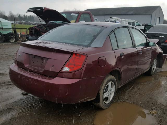 1G8AF52FX3Z169289 - 2003 SATURN ION LEVEL BURGUNDY photo 4