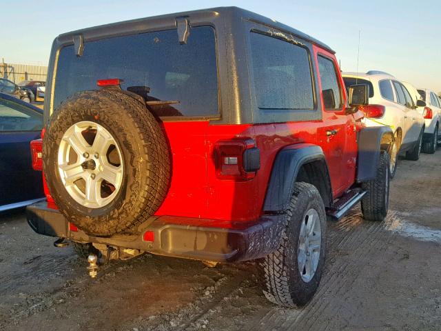 1C4GJXAG9JW235494 - 2018 JEEP WRANGLER S RED photo 4