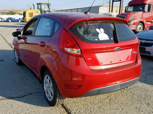 3FADP4EJ6BM153056 - 2011 FORD FIESTA SE RED photo 3