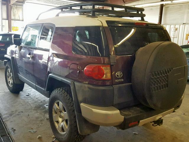 JTEBU11F370083371 - 2007 TOYOTA FJ CRUISER MAROON photo 3