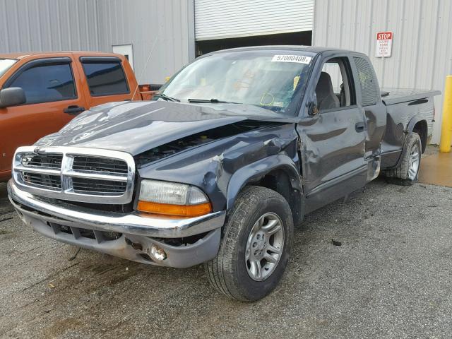 1D7GL42K74S621067 - 2004 DODGE DAKOTA SLT GRAY photo 2