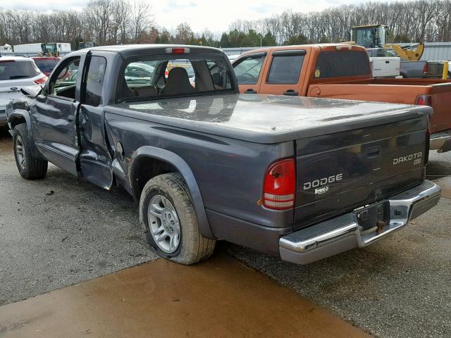 1D7GL42K74S621067 - 2004 DODGE DAKOTA SLT GRAY photo 3