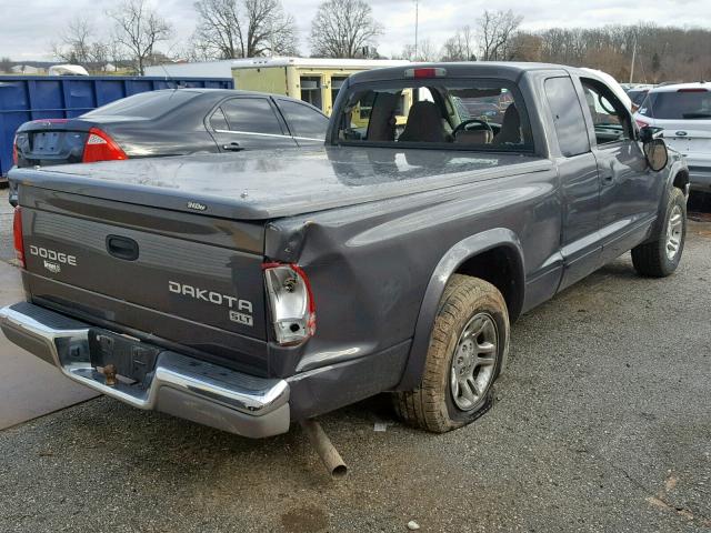 1D7GL42K74S621067 - 2004 DODGE DAKOTA SLT GRAY photo 4