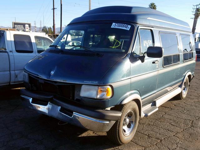 2B6HB21Y3VK598818 - 1997 DODGE RAM VAN B2 GREEN photo 2