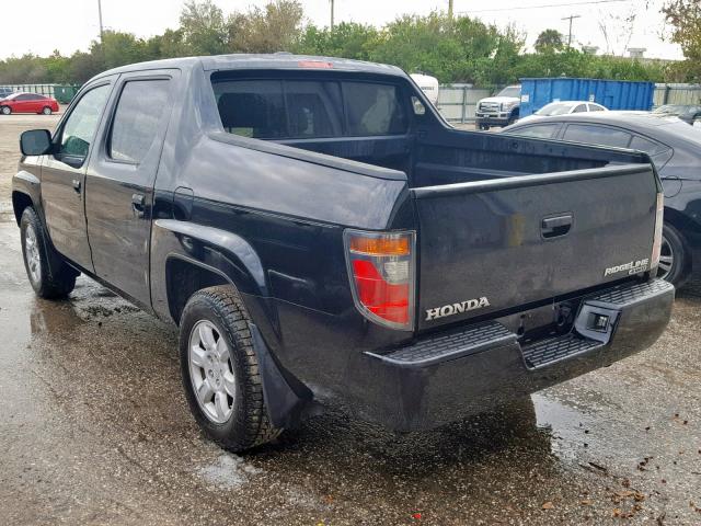 2HJYK16596H525287 - 2006 HONDA RIDGELINE BLACK photo 3