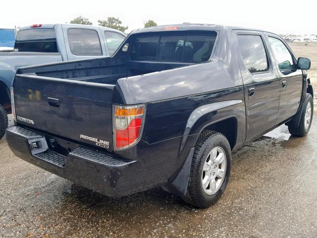 2HJYK16596H525287 - 2006 HONDA RIDGELINE BLACK photo 4