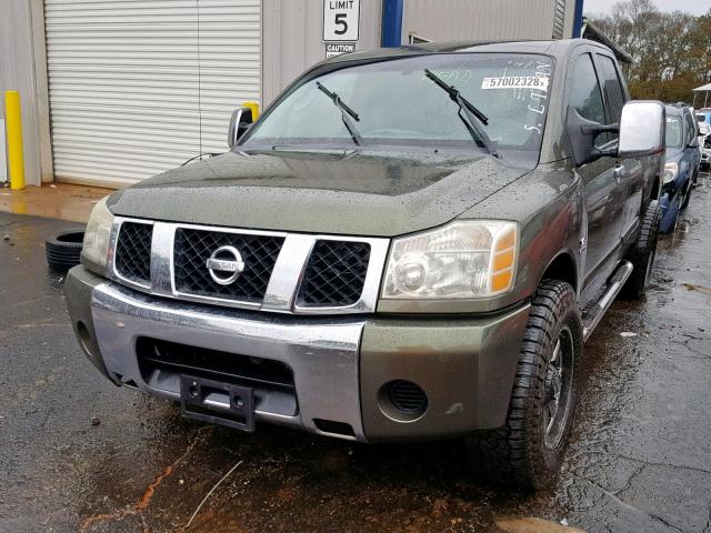 1N6AA07A84N535048 - 2004 NISSAN TITAN XE GREEN photo 2