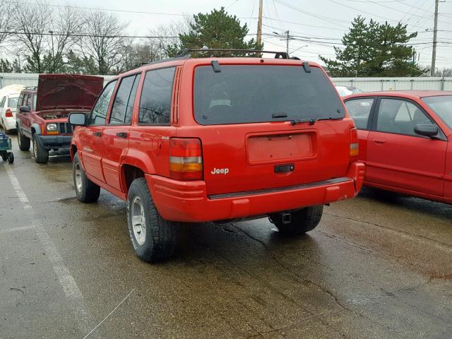 1J4GZ48S1WC361160 - 1998 JEEP GRAND CHER RED photo 3