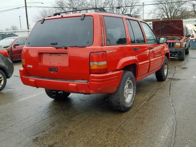 1J4GZ48S1WC361160 - 1998 JEEP GRAND CHER RED photo 4