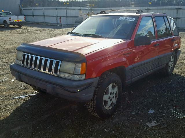 1J4GZ58S3RC260230 - 1994 JEEP GRAND CHER RED photo 2