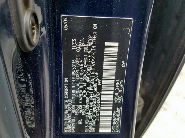 JTLKT324264098746 - 2006 TOYOTA SCION XB Көк фото 10