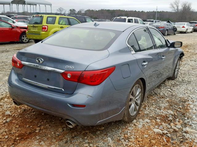 JN1BV7APXEM675646 - 2014 INFINITI Q50 BASE BLUE photo 4