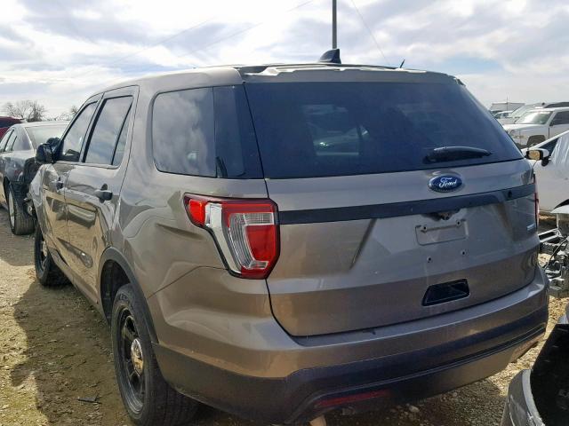 1FM5K8AR2HGB71830 - 2017 FORD EXPLORER P GRAY photo 3