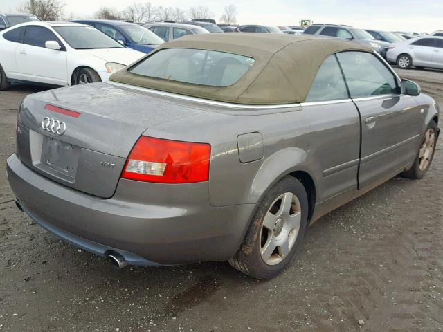 WAUAC48H64K008656 - 2004 AUDI A4 1.8 CAB BROWN photo 4