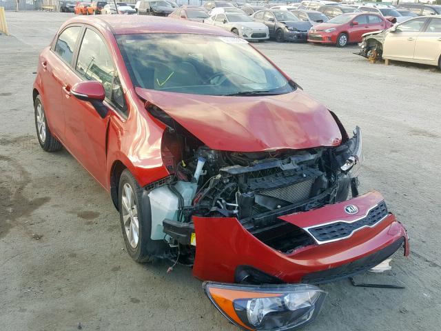 KNADN5A37E6405296 - 2014 KIA RIO EX RED photo 1