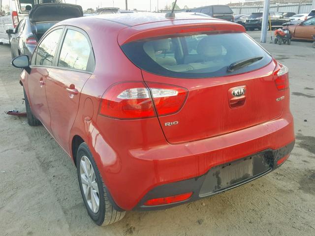 KNADN5A37E6405296 - 2014 KIA RIO EX RED photo 3