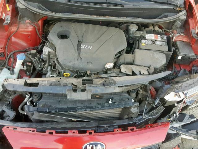 KNADN5A37E6405296 - 2014 KIA RIO EX RED photo 7