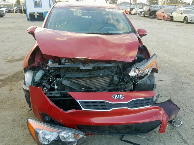 KNADN5A37E6405296 - 2014 KIA RIO EX RED photo 9