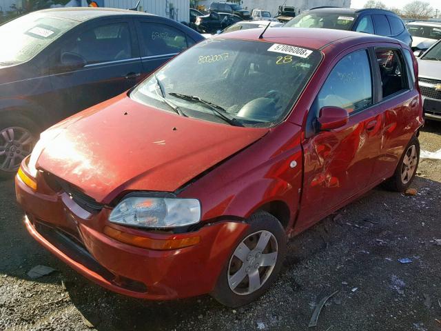 KL1TD66618B276758 - 2008 CHEVROLET AVEO BASE წითელი ფოტო 2