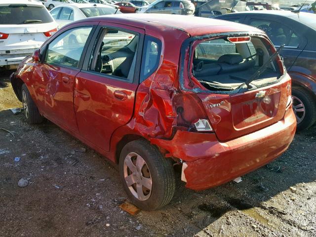 KL1TD66618B276758 - 2008 CHEVROLET AVEO BASE წითელი ფოტო 3