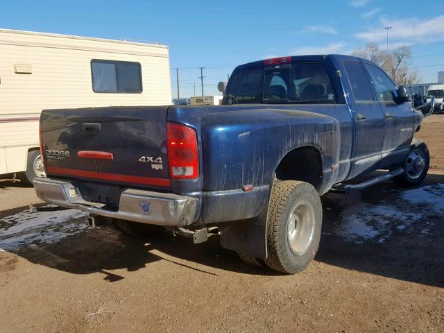 3D7MU48C84G105856 - 2004 DODGE RAM 3500 S BLUE photo 4