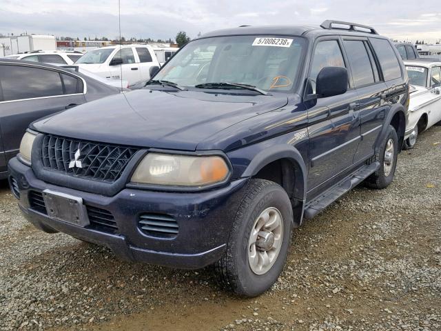 JA4MT21H83J000135 - 2003 MITSUBISHI MONTERO SP BLUE photo 2