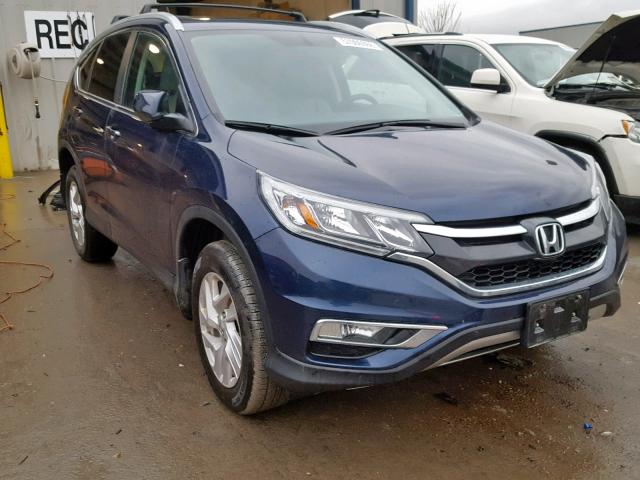 2HKRM4H74FH705528 - 2015 HONDA CR-V EXL BLUE photo 1