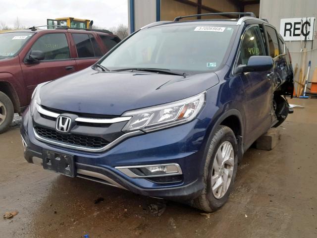 2HKRM4H74FH705528 - 2015 HONDA CR-V EXL BLUE photo 2