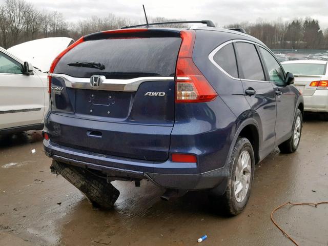 2HKRM4H74FH705528 - 2015 HONDA CR-V EXL BLUE photo 4