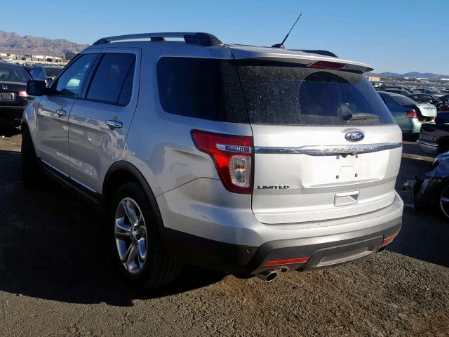 1FM5K7F88EGC01628 - 2014 FORD EXPLORER L WHITE photo 3