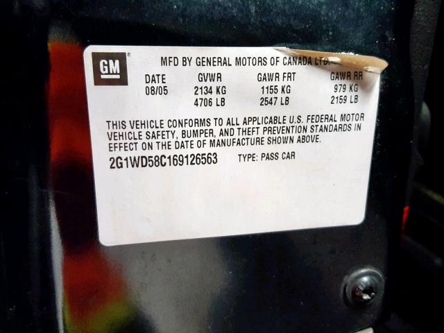 2G1WD58C169126563 - 2006 CHEVROLET IMPALA SUP 黑色 照片 10