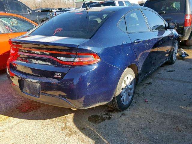 1C3CDFBB8ED883661 - 2014 DODGE DART SXT BLUE photo 4