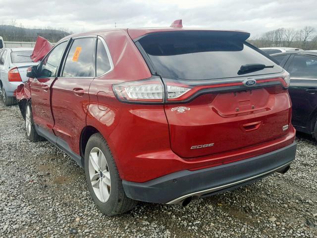 2FMTK3J92FBC21950 - 2015 FORD EDGE SEL RED photo 3