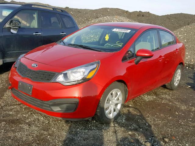 KNADM4A38F6469751 - 2015 KIA RIO LX RED photo 2