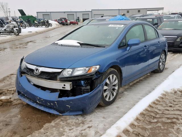 19XFA16969E005050 - 2009 HONDA CIVIC EXL BLUE photo 2