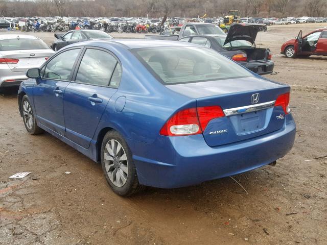 19XFA16969E005050 - 2009 HONDA CIVIC EXL BLUE photo 3