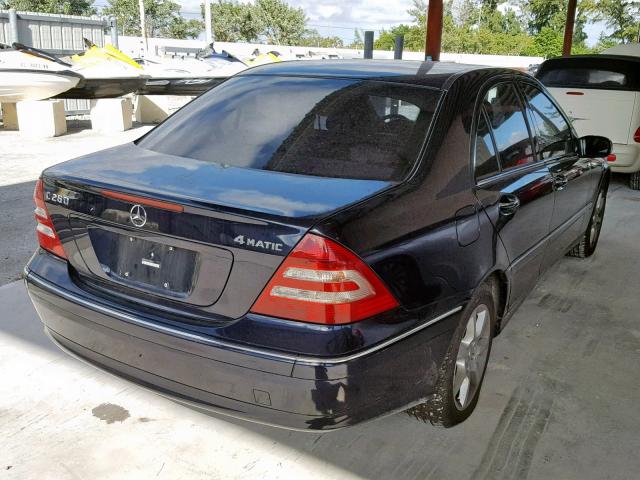 WDBRF92H27F885661 - 2007 MERCEDES-BENZ C 280 4MAT BLUE photo 4