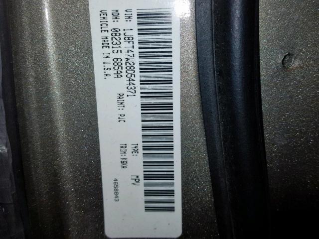 1J8FT47W28D544371 - 2008 JEEP COMPASS SP 棕色 照片 10