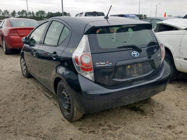 JTDKDTB34D1552929 - 2013 TOYOTA PRIUS C BLACK photo 3